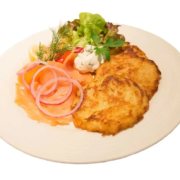 Speisekarte Rösti mit Lachs